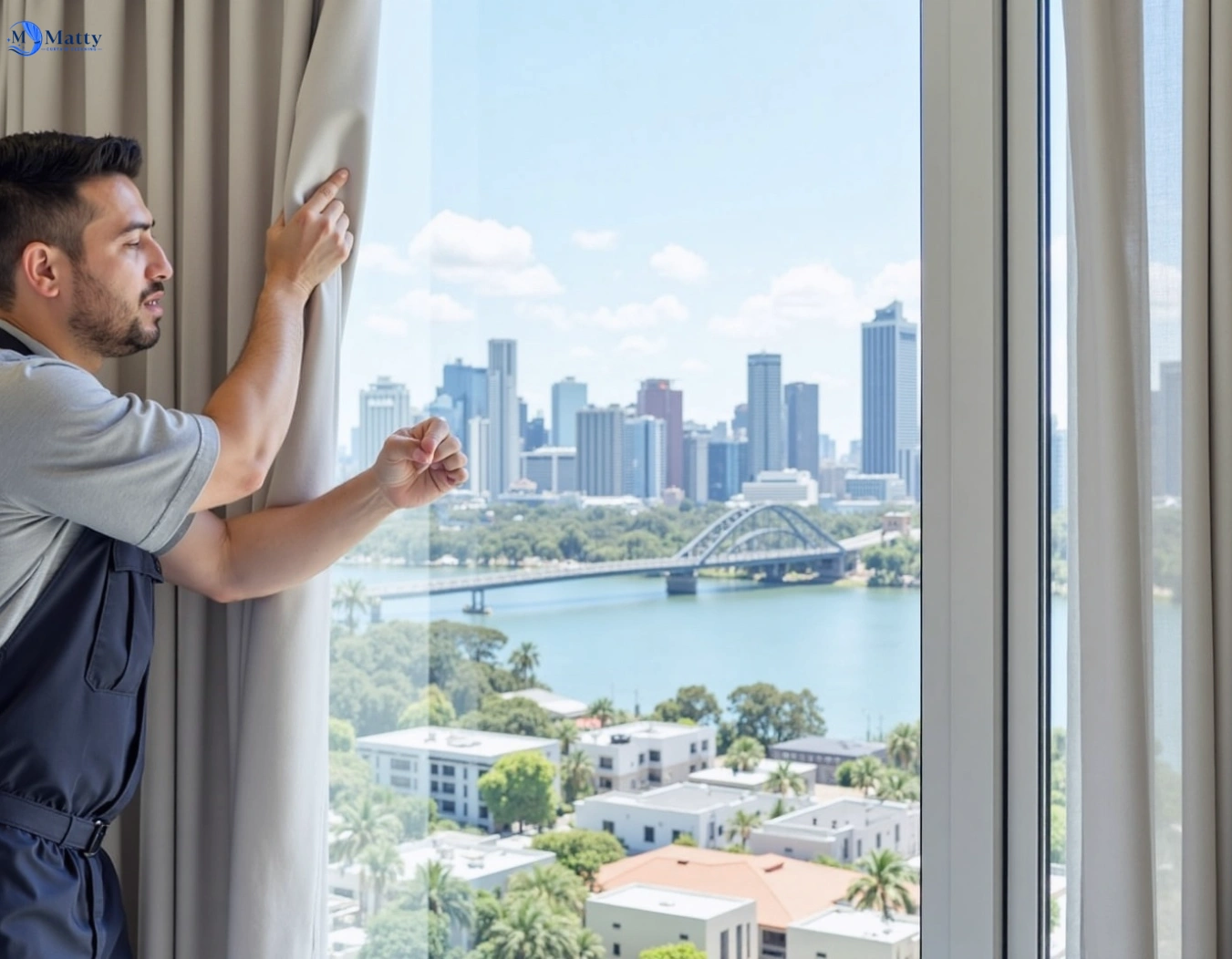 Professional curtain steam cleaning service indooroopilly QLD by Matty Curtain Cleaning
