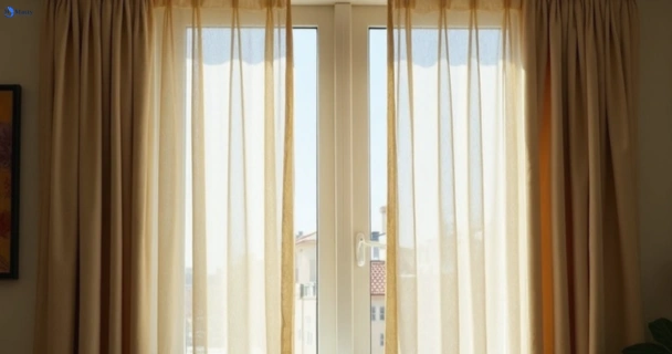 Dull dusty drapes in indooroopilly before professional cleaning